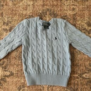Polo by Ralph Lauren Toddler Light Blue Cable Knit Sweater